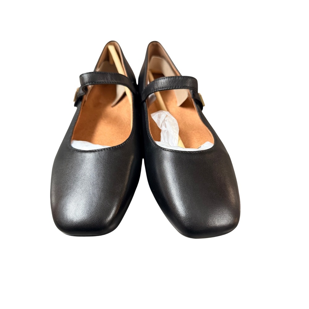 Vionic Mary Jane Womens 10 Black Alameda Leather Square Toe Orthotic Flat Shoe - Picture 7 of 9